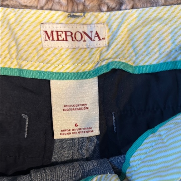 Merona Blue Bermuda Shorts Casual Style size 6 100 percent cotton - Picture 2 of 3